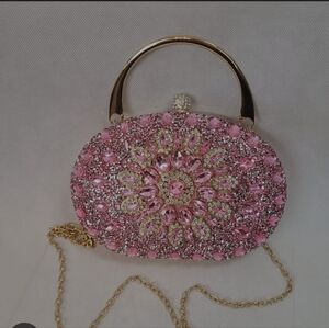 Elegant Pink, Gold, Blue, Green, or, Black or RED and Gold Embellished Clutch